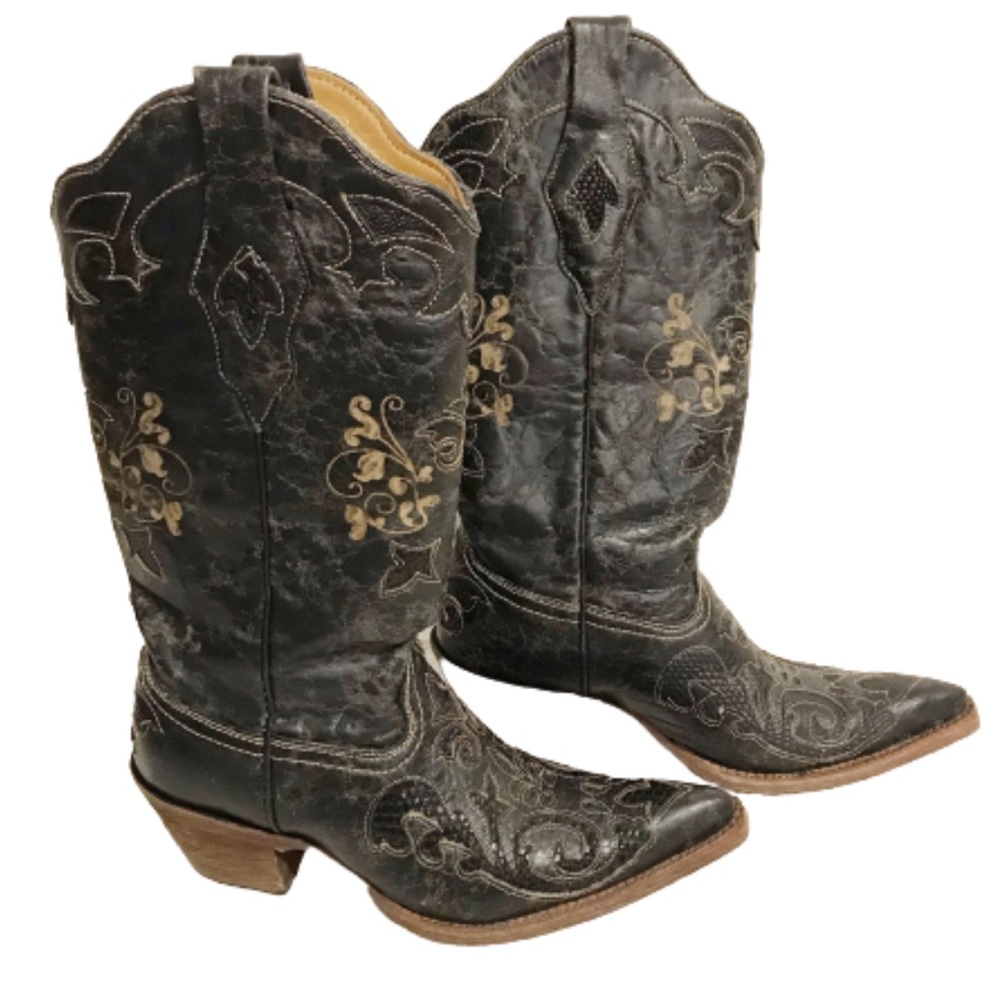 Corral western rugged distressed cowboy boots 6.5
